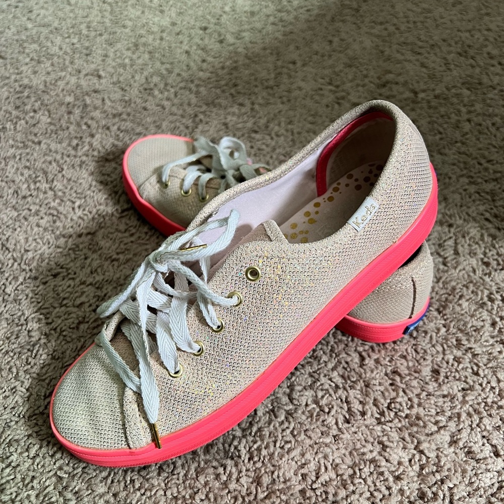 Keds x Oh Joy! Kickstart Neon Foxing Iridescent Leather Size 7.5